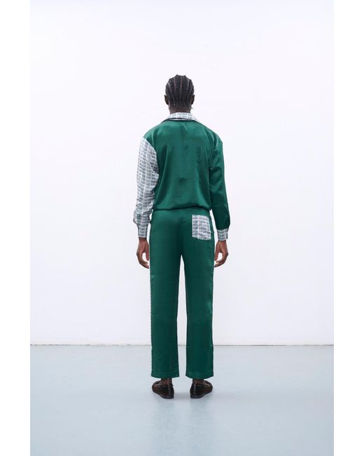 Studio Afuera Green Forest Silk Printed Pants