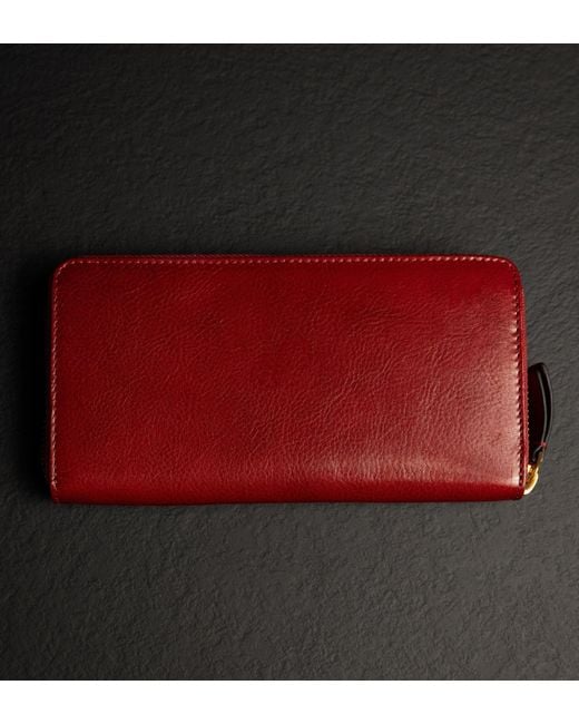Time Resistance Red Leather Continental Wallet