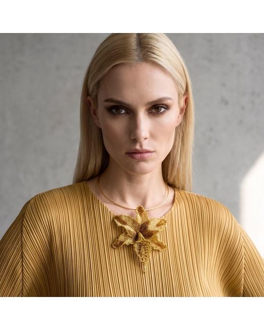 Iliana Arrazola Metallic Orchid Choker, And Bronze, Glass Beads, Beaded Jewelry