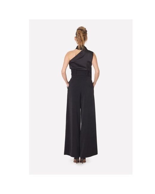 Julia Allert Black High Waist Long Wide Leg Trousers –