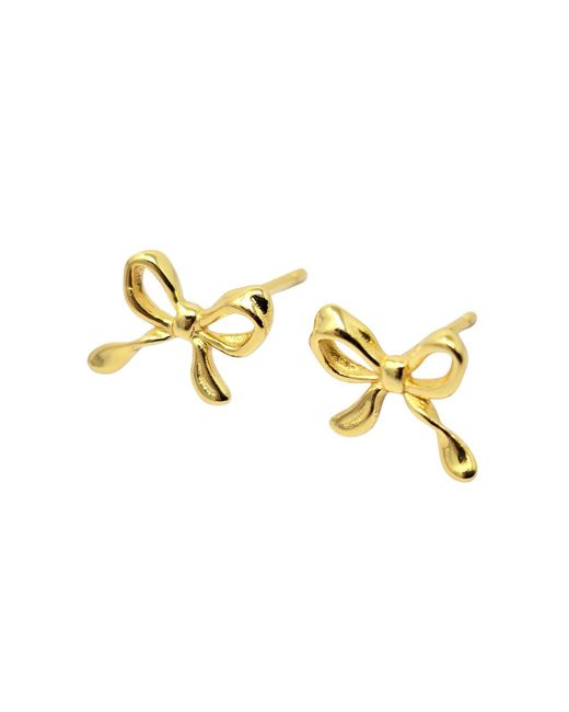 Harfi Metallic Cute Bow Tie Bowknot Plated Everyday Stud Earrings