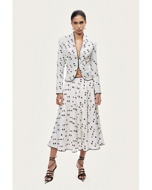 Nocturne White Printed Tailored Jacket