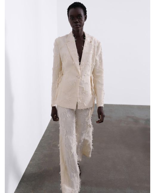 Sélone White Jora Fringe Trousers