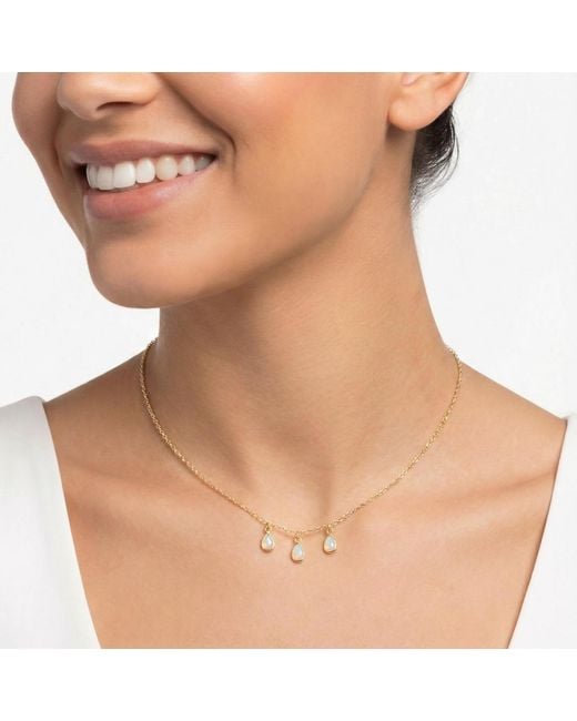 Native Gem Metallic Raindrops Trio Opal Necklace
