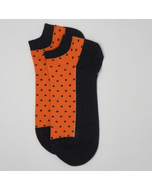 Peper Harow - Made in England Blue Multistripe & Polka Trainer Socks Bundle for men