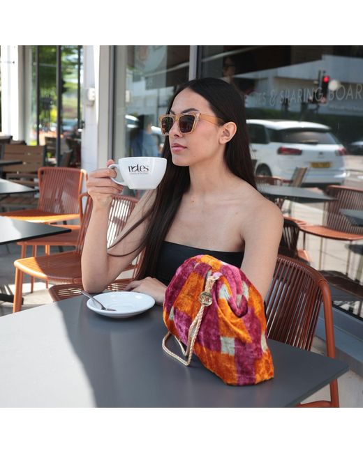 SJW BAGS LONDON Red Neutrals Victoria Ikat Multicolour Bag