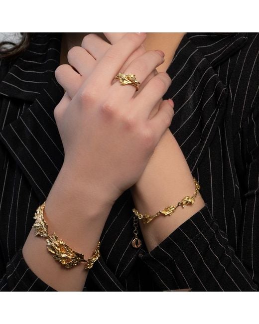 Unaloe Metallic Everblack Leaves Bracelet