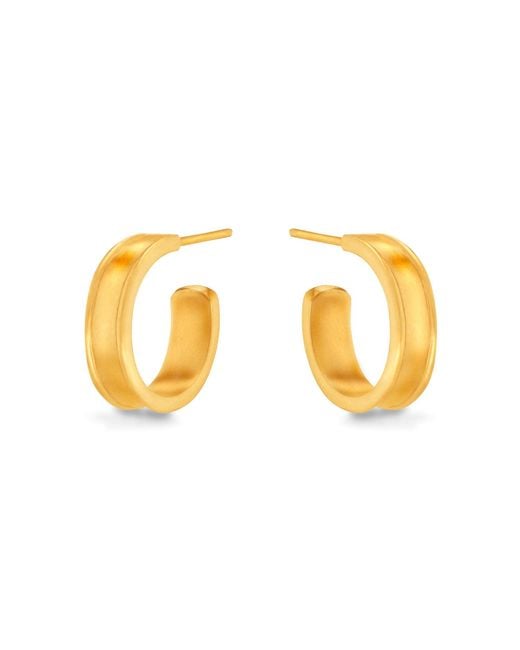 7879 Metallic Liquid Metal Hoop Earrings