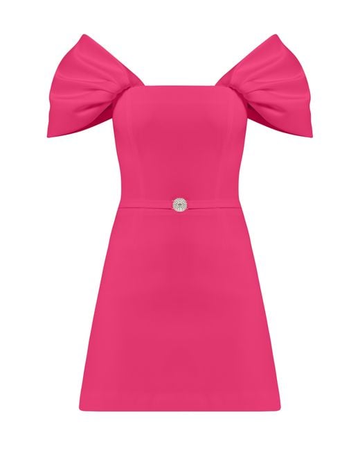 Tia Dorraine Pink Mirage Crystal Ornament Mini Dress