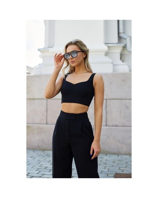 Nomi Fame Blue Mori Pant Set With Sleeveless Top