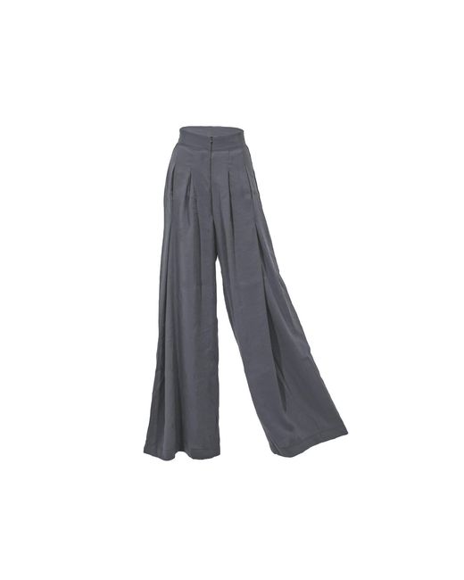 Ceva Cu Dichis Gray High Waist Trousers