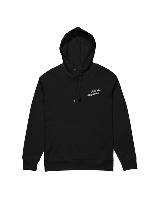 Anchor and Crew Black If It's Nice Play It Twice Disco! Organic Cotton Embroidered Heavyweight Hoodie for men