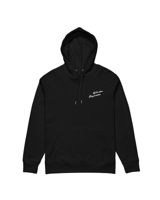 Anchor and Crew Black If It's Nice Play It Twice Disco! Organic Cotton Embroidered Heavyweight Hoodie for men