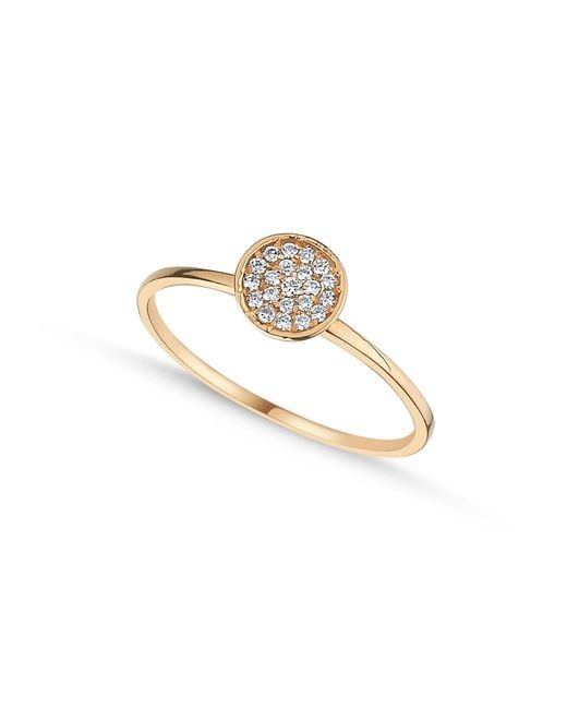 Ecce | Artisan Diamonds Metallic 14K Solid Single Pave Diamond Round Ring