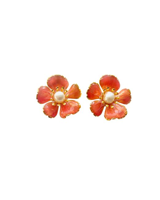 The Pink Reef Orange Small Hand Painted Floral