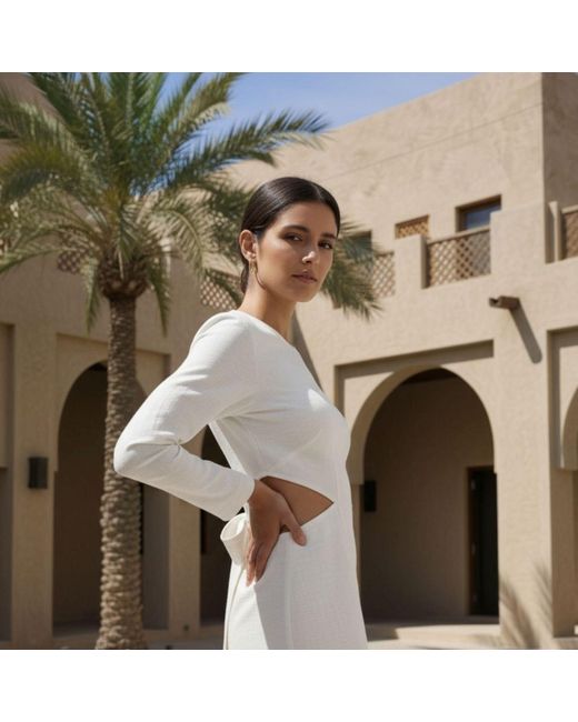 Mimhi Maison White Cut-Out Mini Dress With Open Back – Ivory