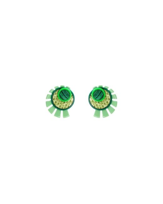 Gissa Bicalho Green Acrylic Handmade Earring Sun Light Pale