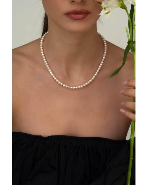 Katy Faye White Gabrielle Pearl Necklace