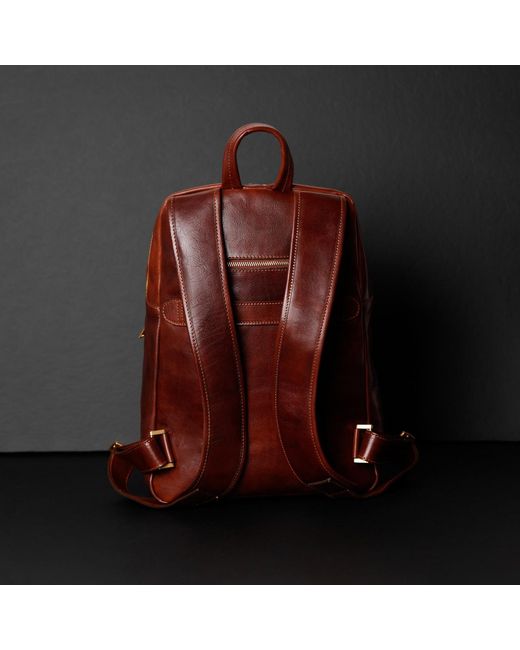 Time Resistance Red Large Leather Backpack for men