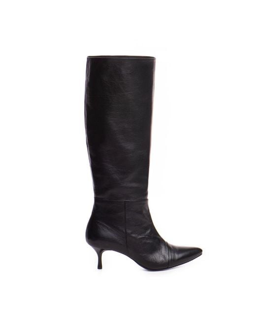 The 5Th Element Black Mira Knee-High Burlan Boot