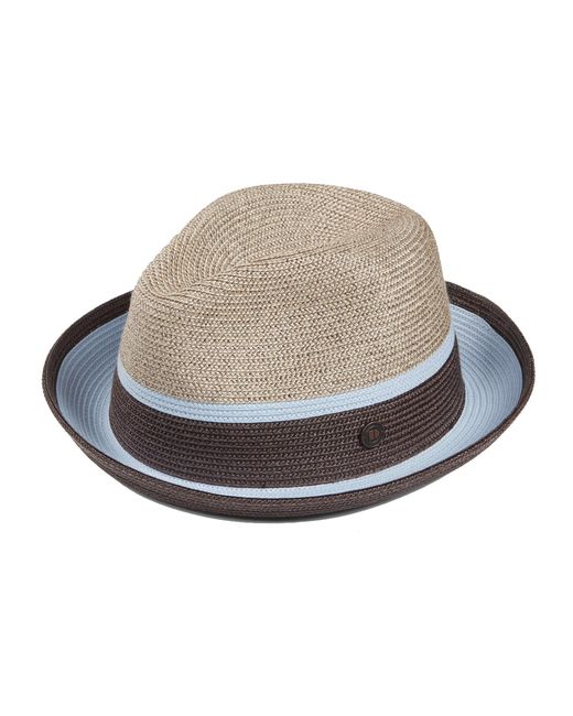 Dasmarca Hats Blue Neutrals Dasmarca Verona Sky Lightweight Summer Two Tone Straw Fedora Hat For And for men