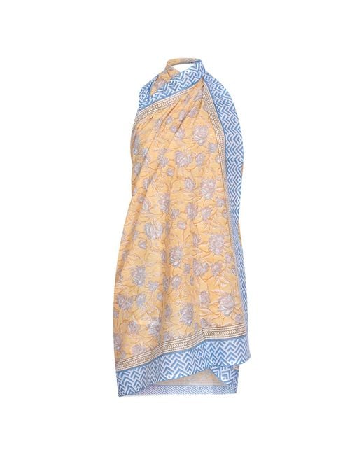 NoLoGo-chic Blue Golden Rose Sarong