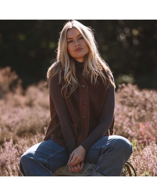 At Last Brown Fleece Gilet