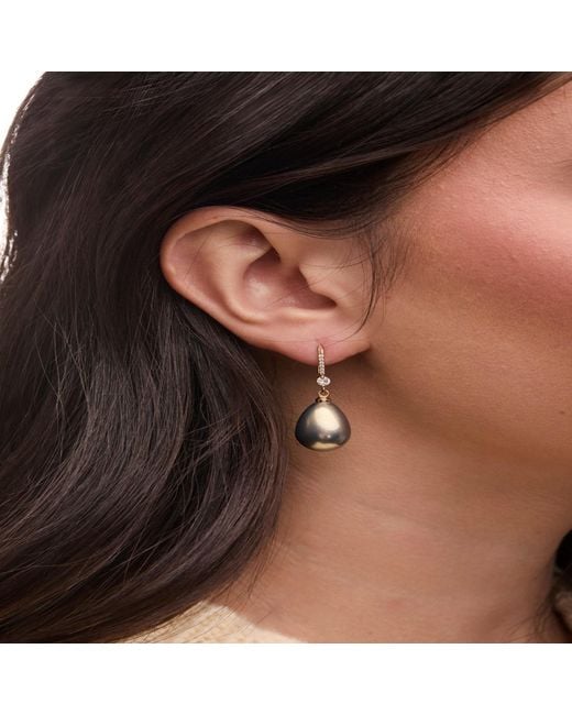 Saachi Green Colored Pearl Dangle Earrings