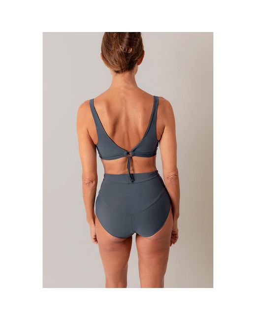 Serotone Swim Blue The Plunge Swim Bra