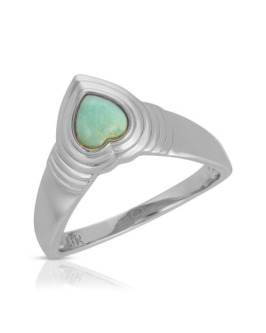 Glamrocks Jewelry Metallic Heart Of Stone Ring