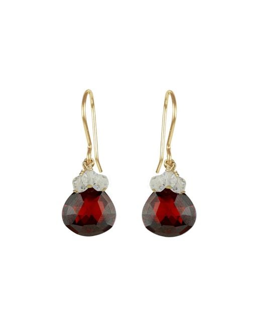 MOUNIR LONDON Garnet Coloured Zircon Drop Earrings