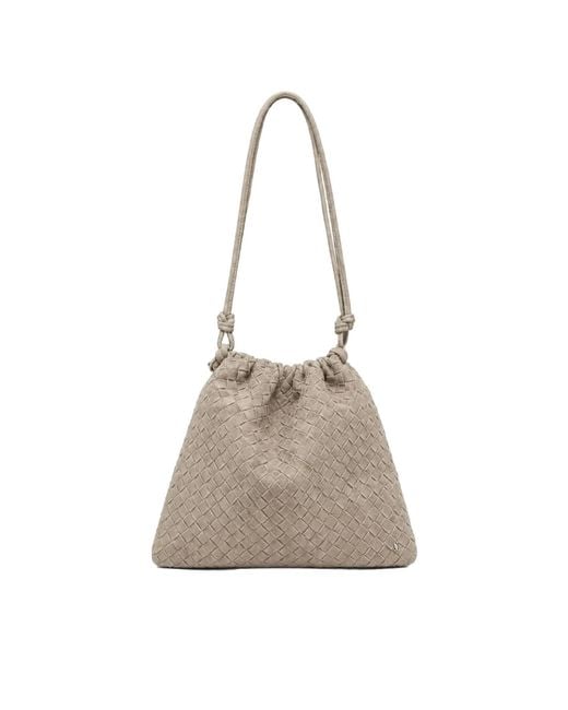 Sd Collection Gray Mink Casie Suede Bucket Bag
