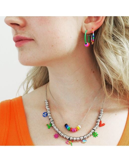 Pinnole Green Caterpillar Earring Mix