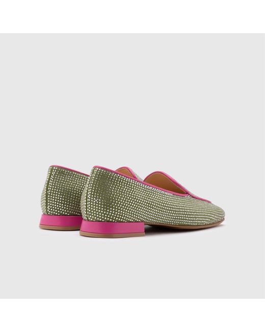 Ilvi Green Himari Suede Leather Loafer With Stones