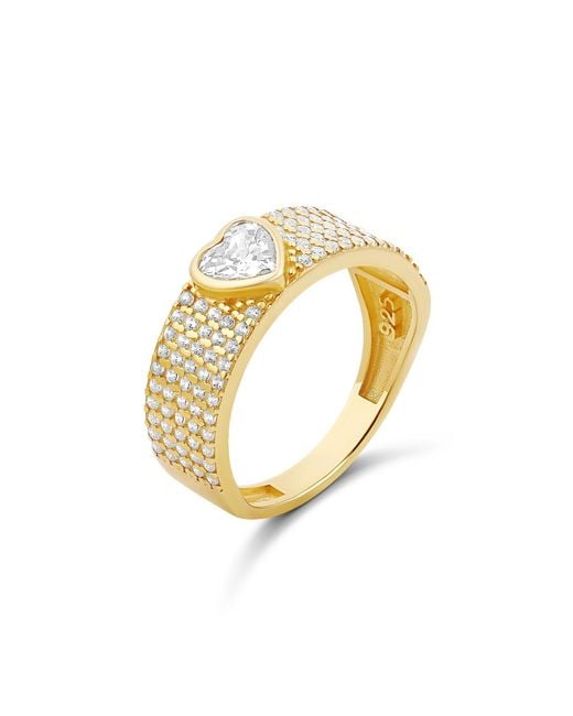 SHYMI Metallic Pave Band With Center Heart