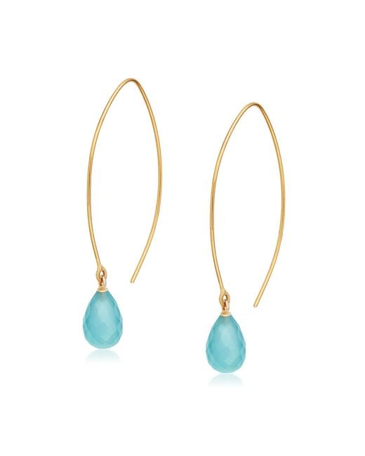 Preeti Sandhu Blue Jewel Drop Hoops