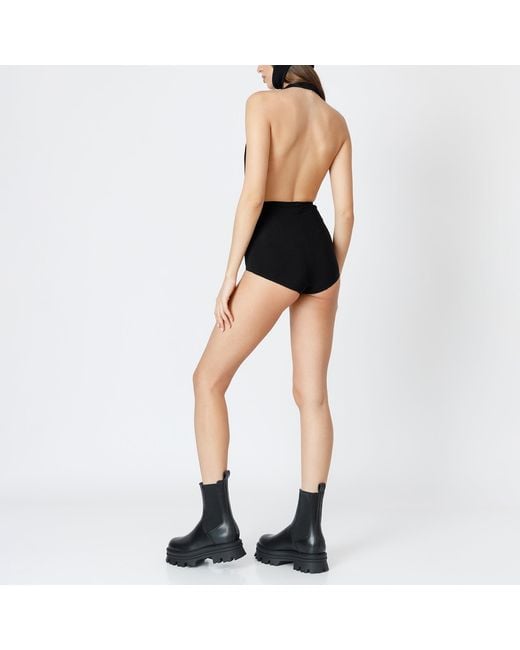 LIA ARAM Black Halterneck Micro Jumpsuit