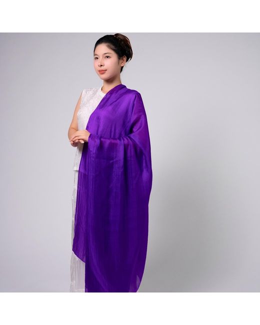 Silk and Bears Purple Royal Silk Scarf – Hand-Dyed Mulberry Silk, Eid & Evening Wrap