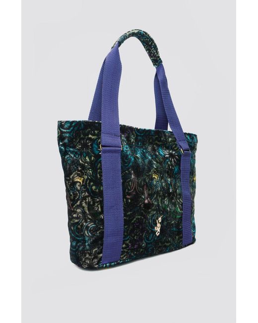 Natalia Petruch Blue Natasha Silk Velvet Tote Bag