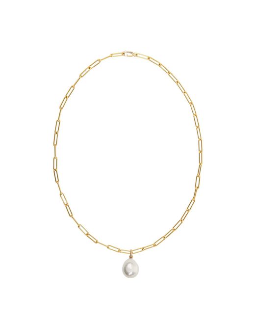 Ora Pearls Metallic Aetia Baroque Pearl Chain Necklace