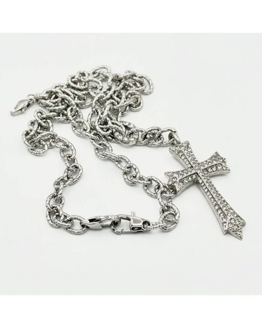 Jagged Halo Jewelry Metallic Cross Pendant Necklace