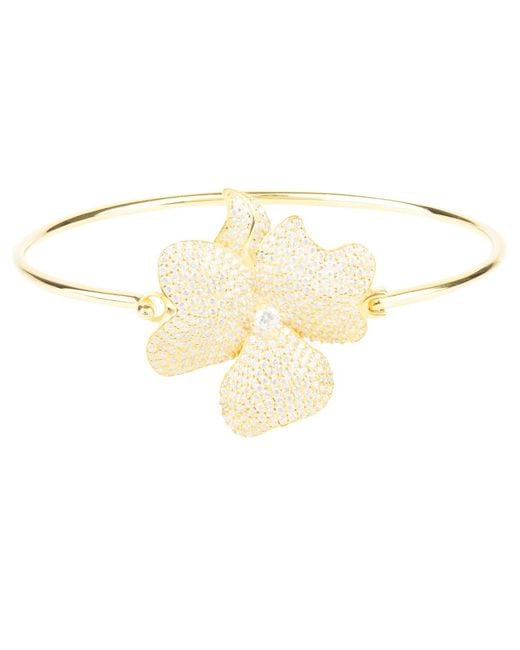 Latelita London Metallic Flower Large Statement Cuff Bracelet