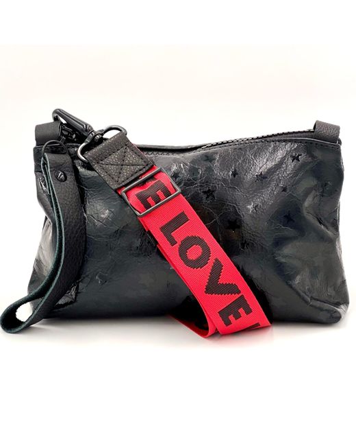 Lynn Tallerico Nancy Crossbody In Star Leather With Red Love Strap