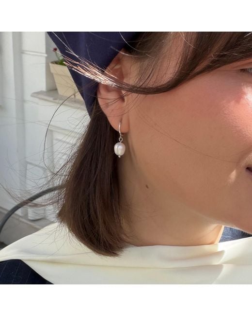 Pearl Code Metallic Baroque Pearl Drop Earrings — Natural & Effortless