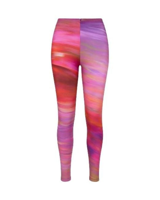 Conquista Pink Silky Stretch Print Pants