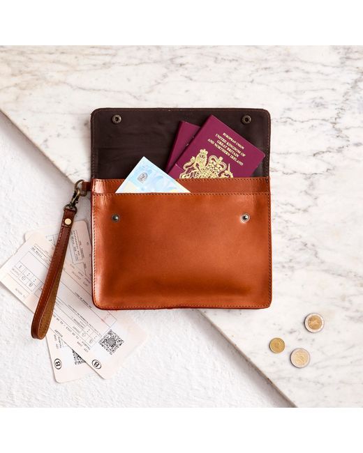 VIDA VIDA Brown Bon Voyage Tan Leather Travel Wallet