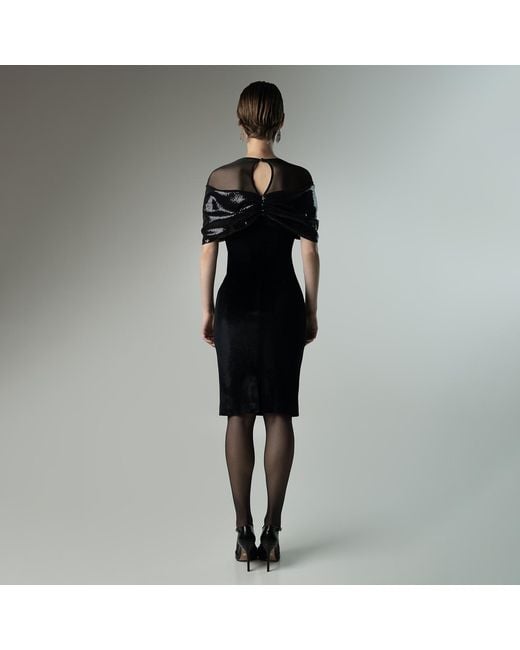 Madebyza Black Velvet Bowed Evening Dress