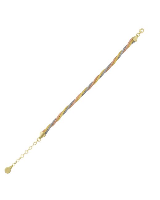 Spero London Metallic Rose Twisted Rope Three Rose Sterling Handcrafted Bracelet