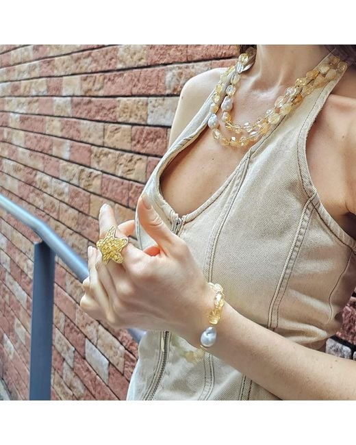 Farra Metallic Agate Star Setting Statement Ring