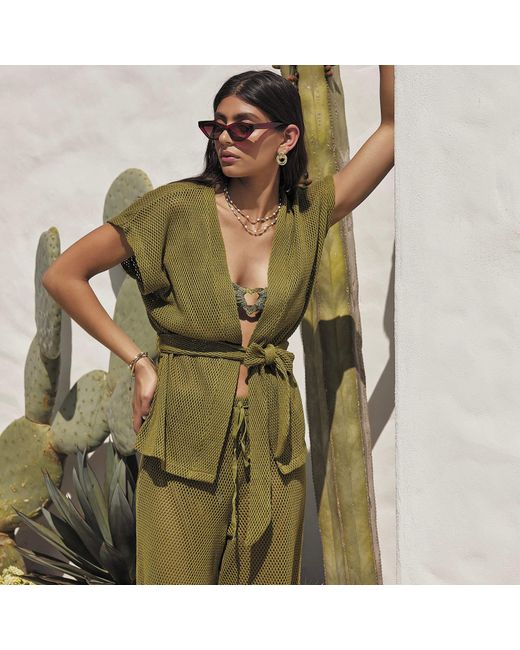 ARMS OF EVE Green Sardinia Wrap Top